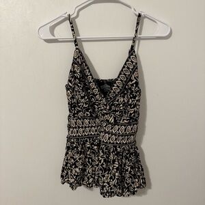 Black floral camisole